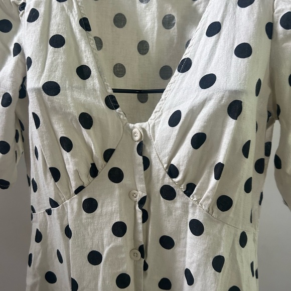 Gap linen blend polka dot mini dress XXS - Picture 2 of 5